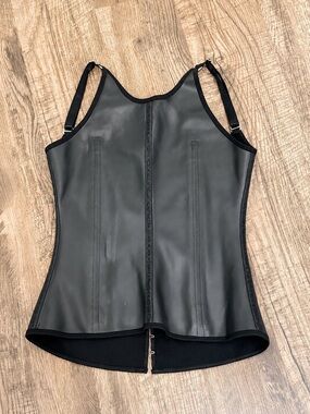 Ann Michell Deluxe Black Latex Waist Trainer Corset – Size 36 / Medium NWT